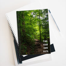 Load image into Gallery viewer, Trail at Burgess Falls with quote &quot;Find your own path&quot;
