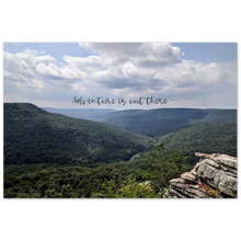 Load image into Gallery viewer, Mountain views at Welch Point in Sparta, Tennessee with quote &quot;adventure is out there&quot;
